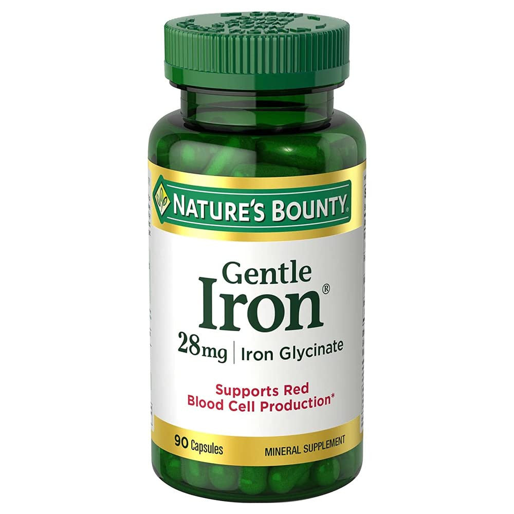 Natures Bounty Gentle Iron Ferrous Glycinate 28 Mg Capsules, 90 Ea
